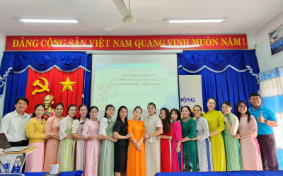 Chuyên đề "Dạy học Tiếng Việt cho học sinh lớp 1 theo hướng phát triển năng lực" do Tổ lớp 1 thực hiện