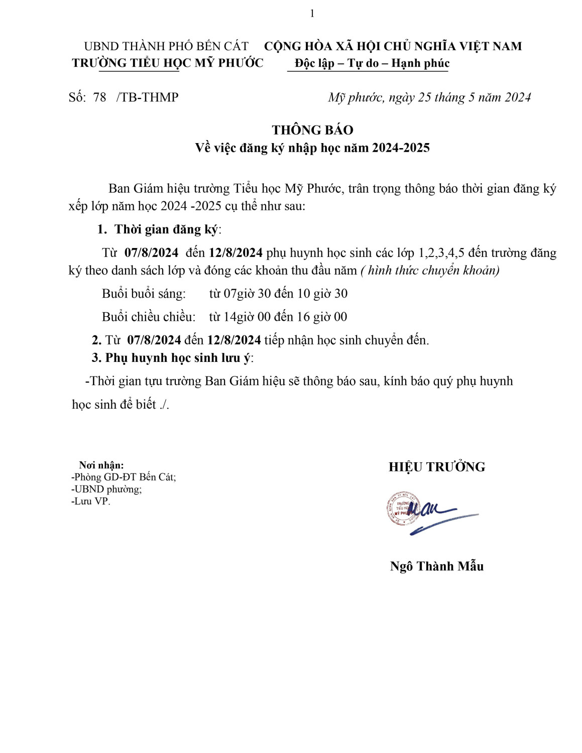 THÔNG BÁO ĐĂNG KÝ NHẤP HỌC signed signed