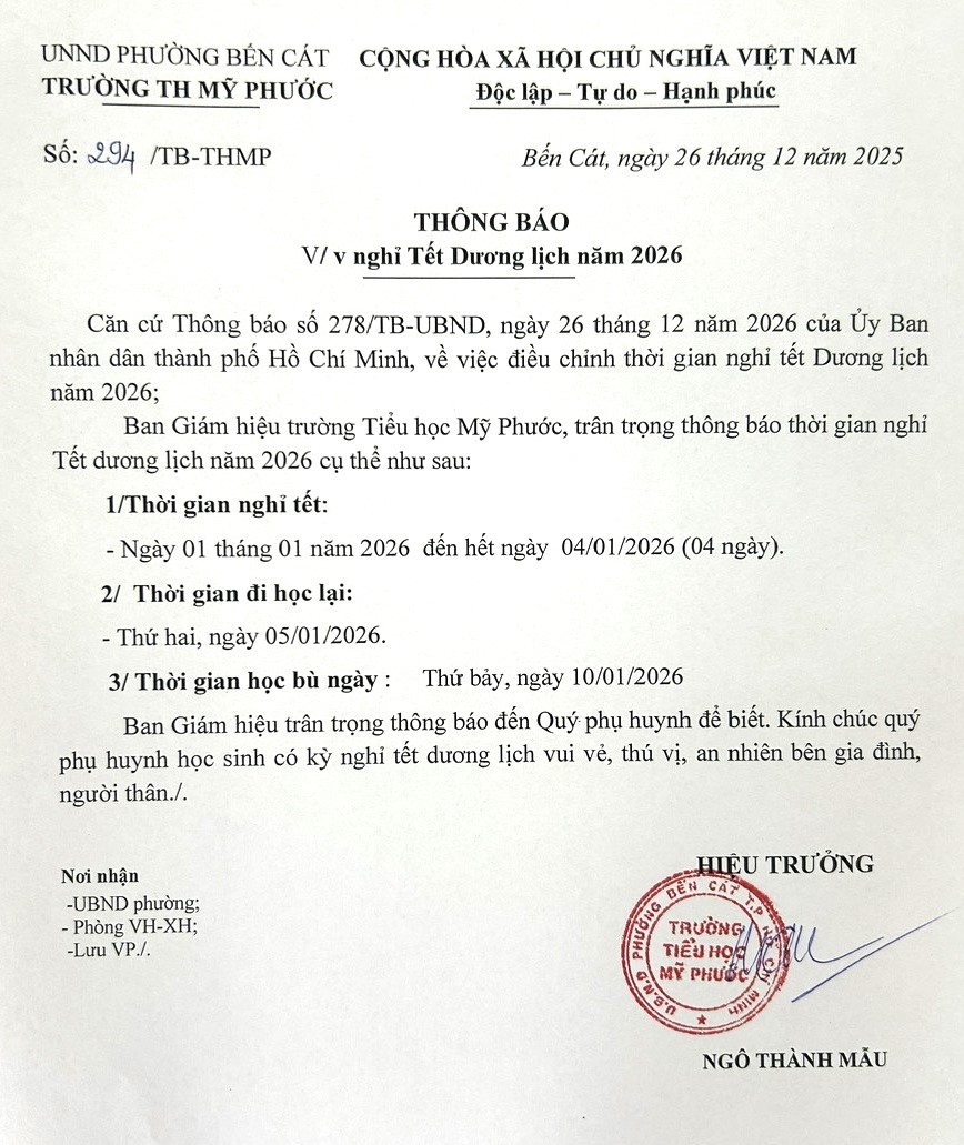 Nghỉ Tết DL mới